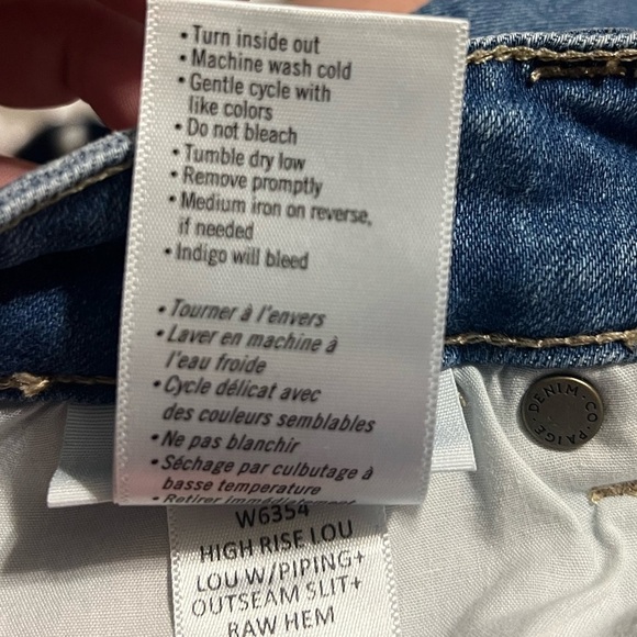 Paige Women's High Rise Lou Lou Flare Jeans Silver Piping Out-seam Slit - Picture 11 of 13